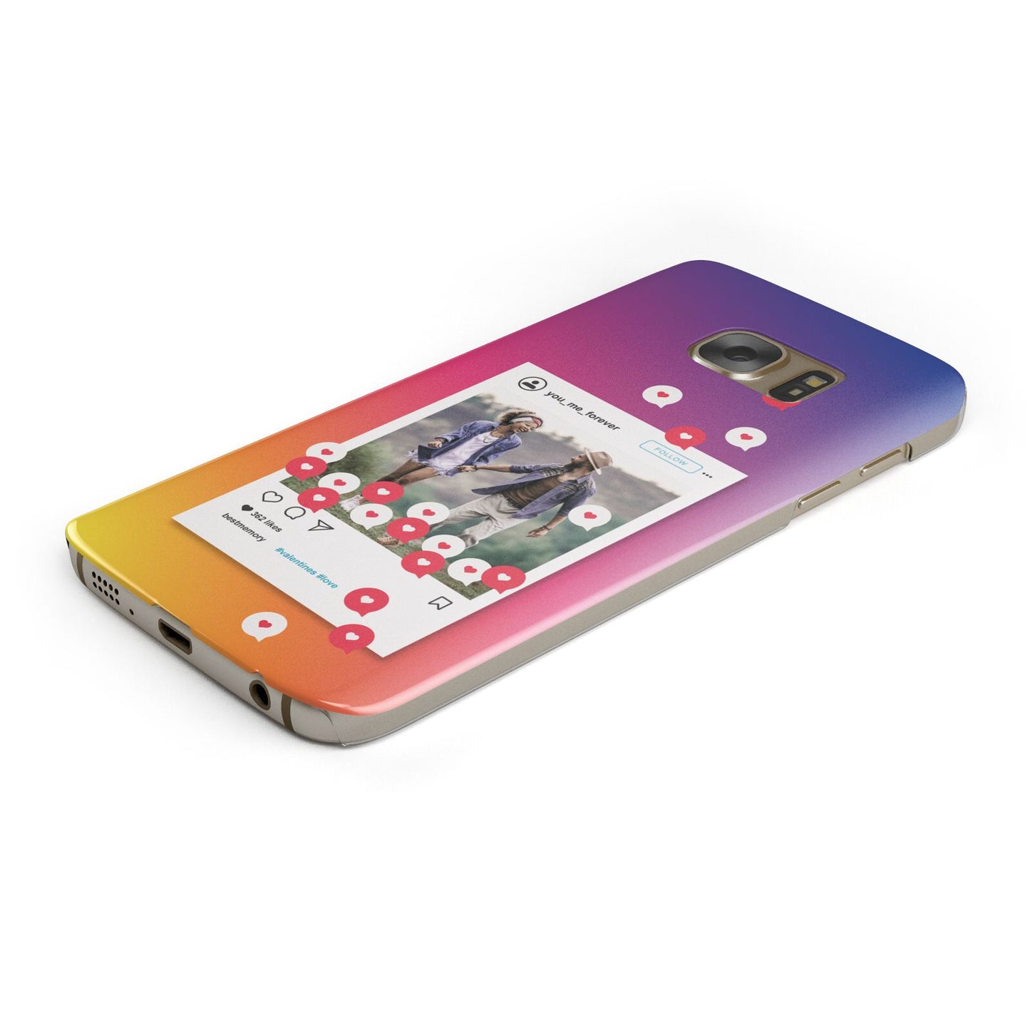 Personalised Social Media Photo Protective Samsung Galaxy Case Angled Image