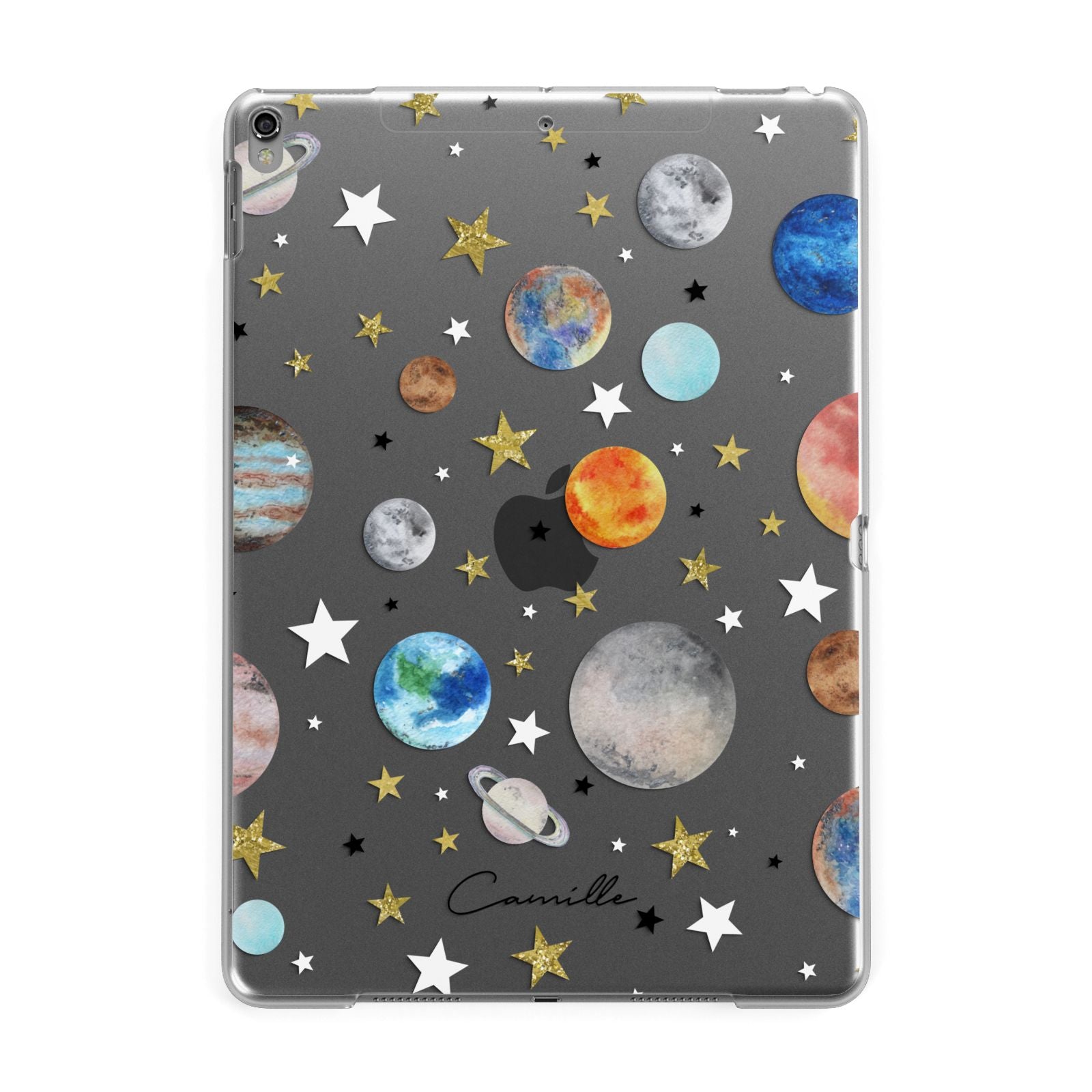 Personalised Solar System Apple iPad Grey Case