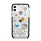 Personalised Solar System Apple iPhone 11 in White with Black Impact Case