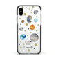 Personalised Solar System Apple iPhone Xs Impact Case Black Edge on Silver Phone