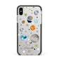 Personalised Solar System Apple iPhone Xs Max Impact Case Black Edge on Silver Phone