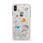 Personalised Solar System Apple iPhone Xs Max Impact Case Pink Edge on Silver Phone