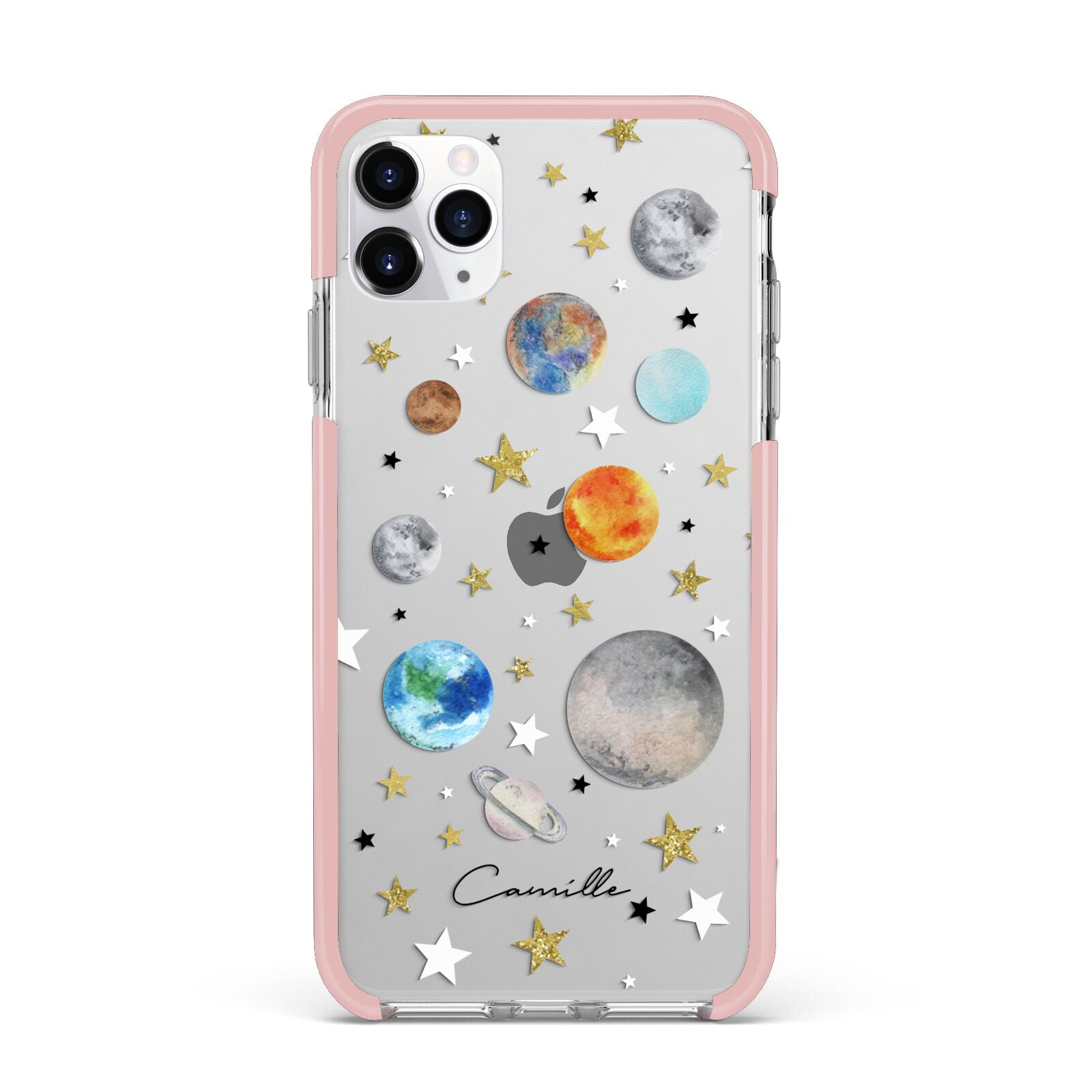Personalised Solar System iPhone 11 Pro Max Impact Pink Edge Case