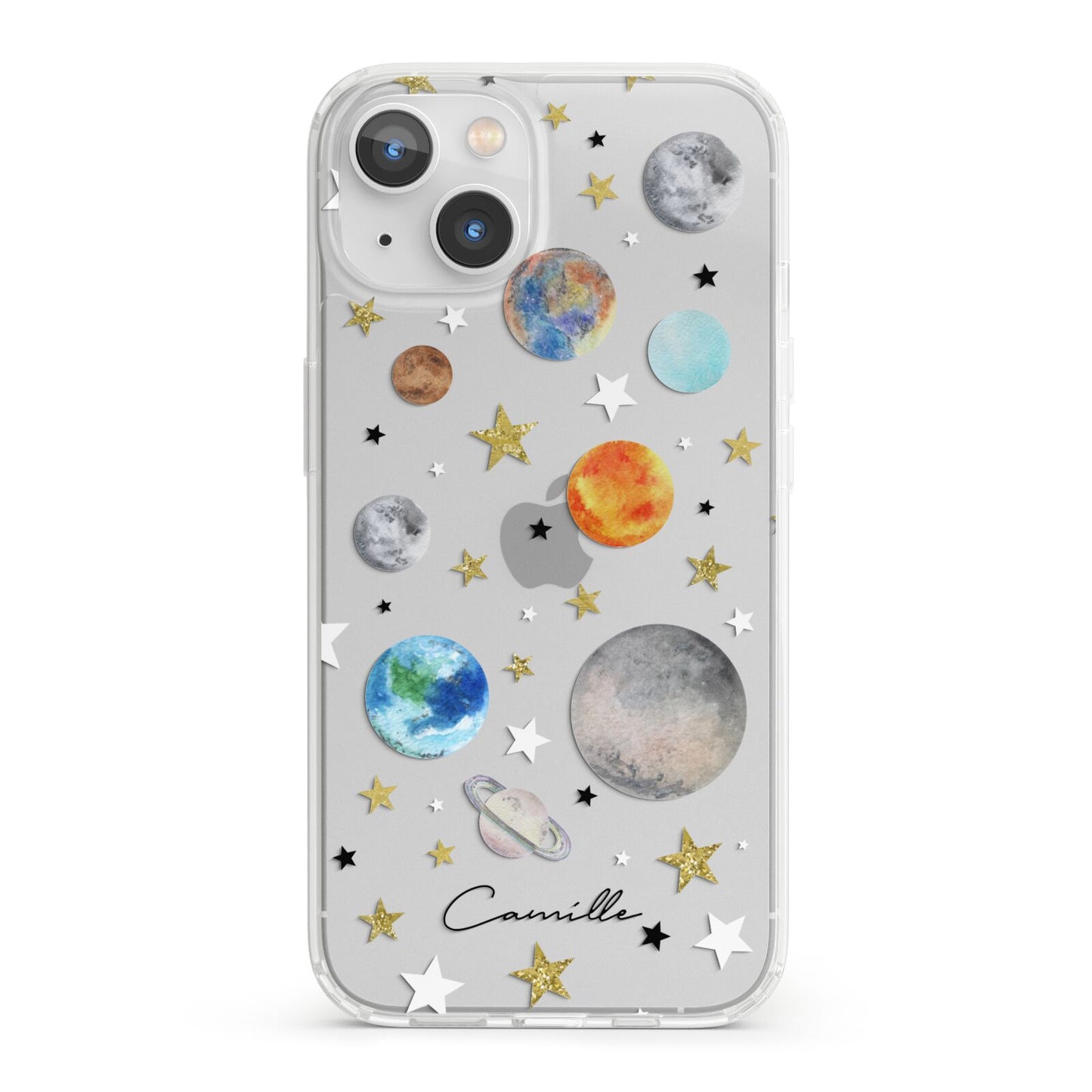 Personalised Solar System iPhone 13 Clear Bumper Case