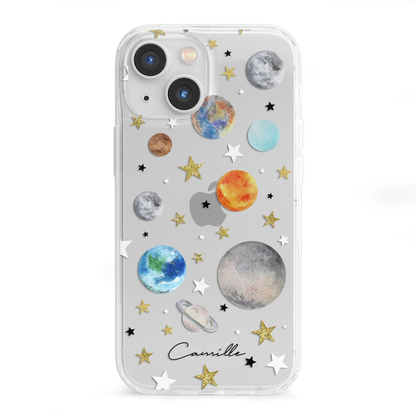 Personalised Solar System iPhone 13 Mini Clear Bumper Case