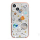 Personalised Solar System iPhone 13 Mini TPU Impact Case with Pink Edges