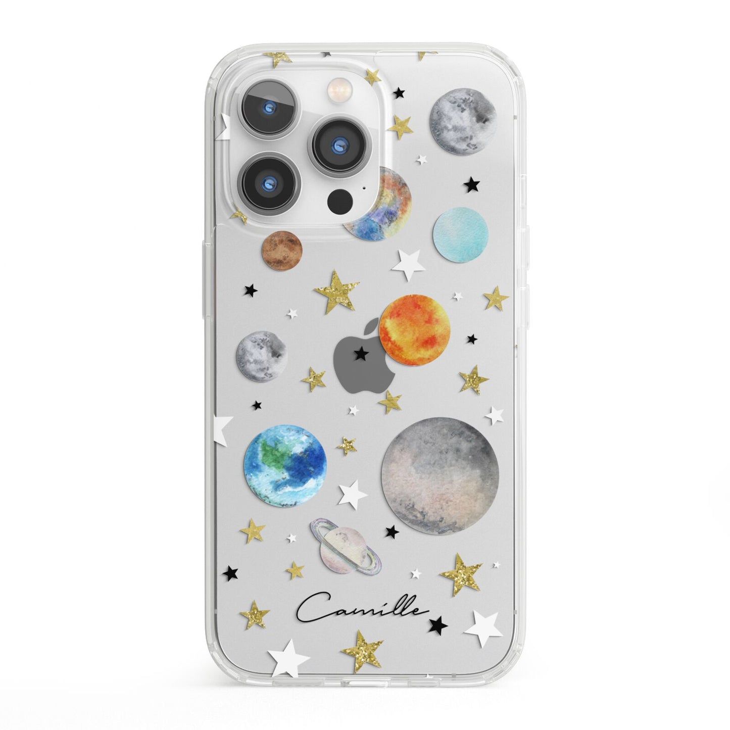 Personalised Solar System iPhone 13 Pro Clear Bumper Case