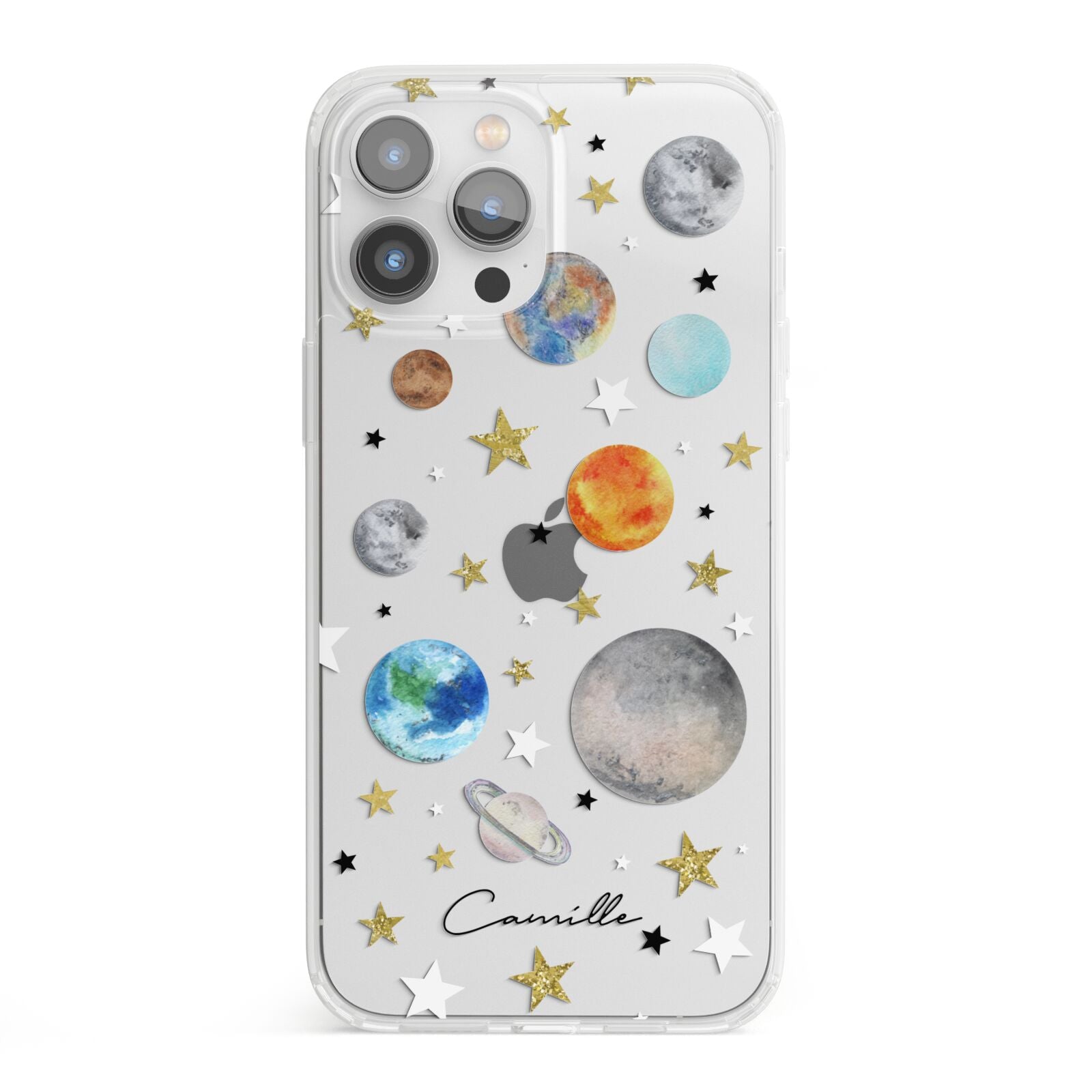 Personalised Solar System iPhone 13 Pro Max Clear Bumper Case
