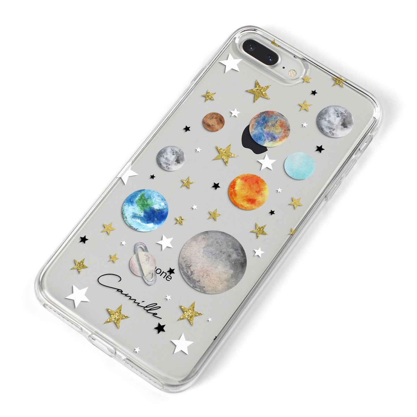 Personalised Solar System iPhone 8 Plus Bumper Case on Silver iPhone Alternative Image
