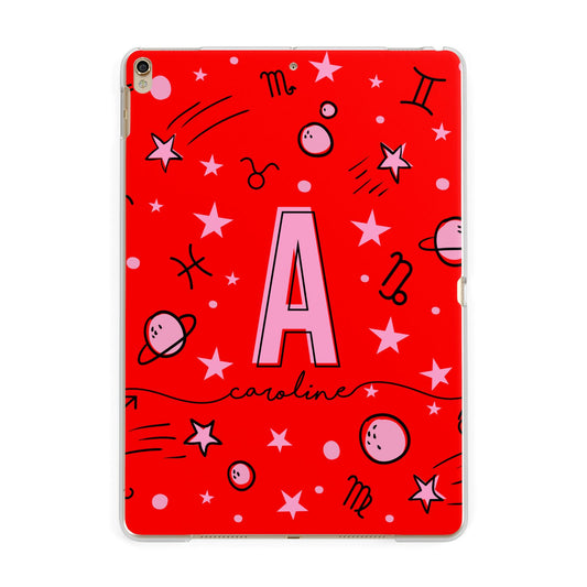 Personalised Space Initial Name Apple iPad Gold Case