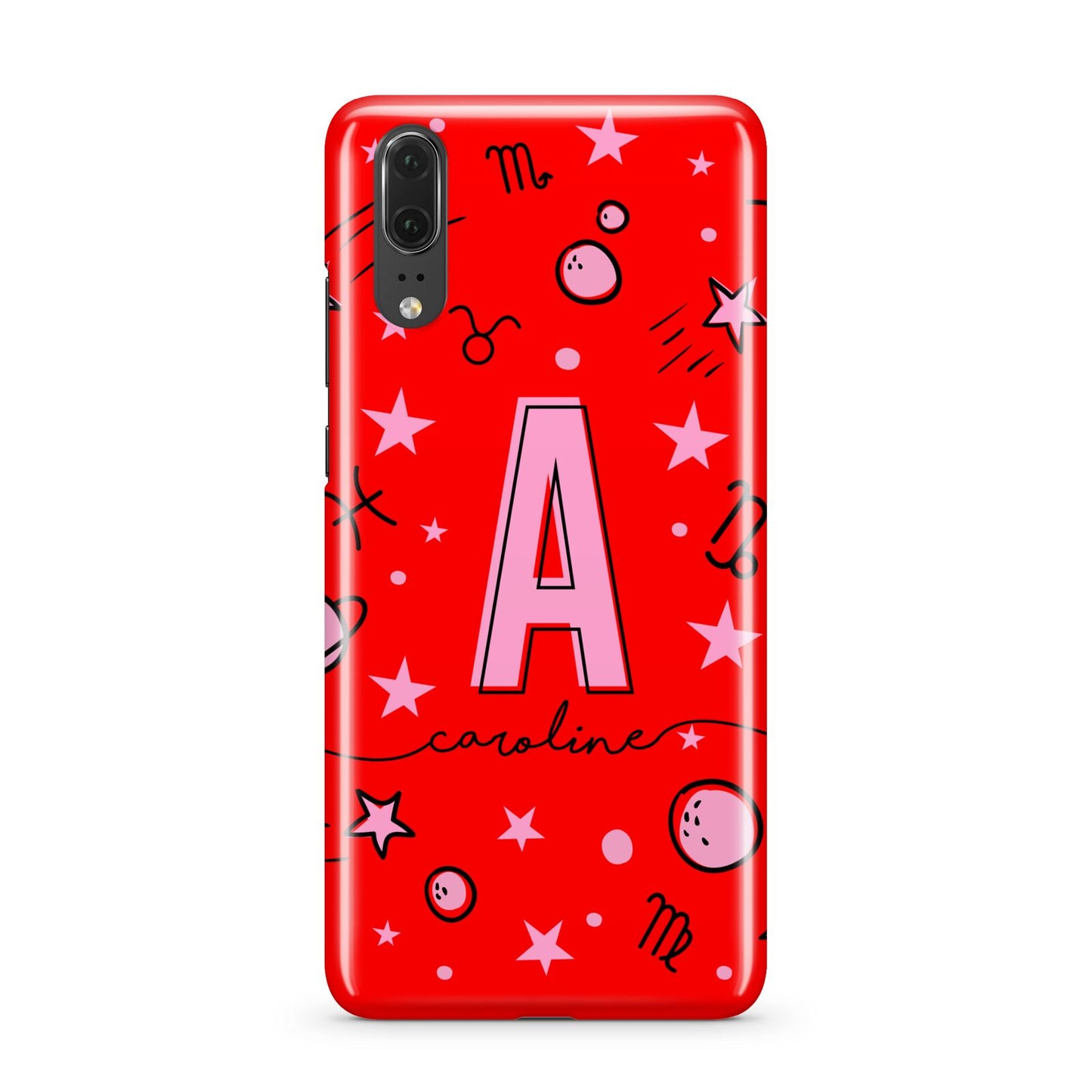 Personalised Space Initial Name Huawei P20 Phone Case