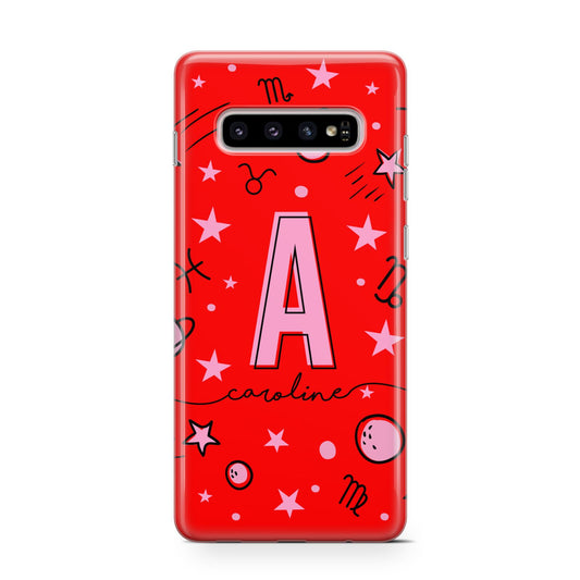 Personalised Space Initial Name Protective Samsung Galaxy Case