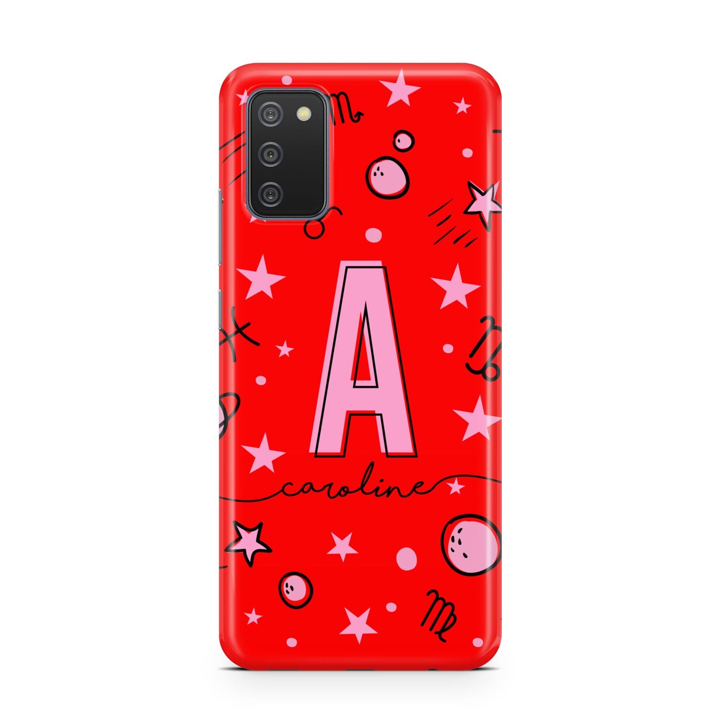 Personalised Space Initial Name Samsung A02s Case