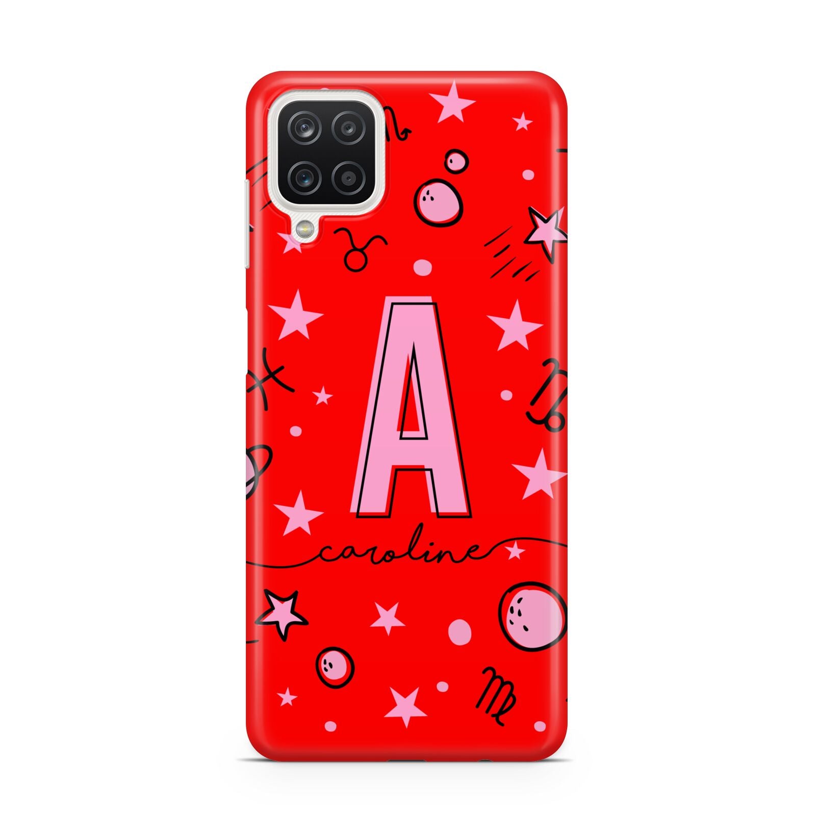 Personalised Space Initial Name Samsung A12 Case