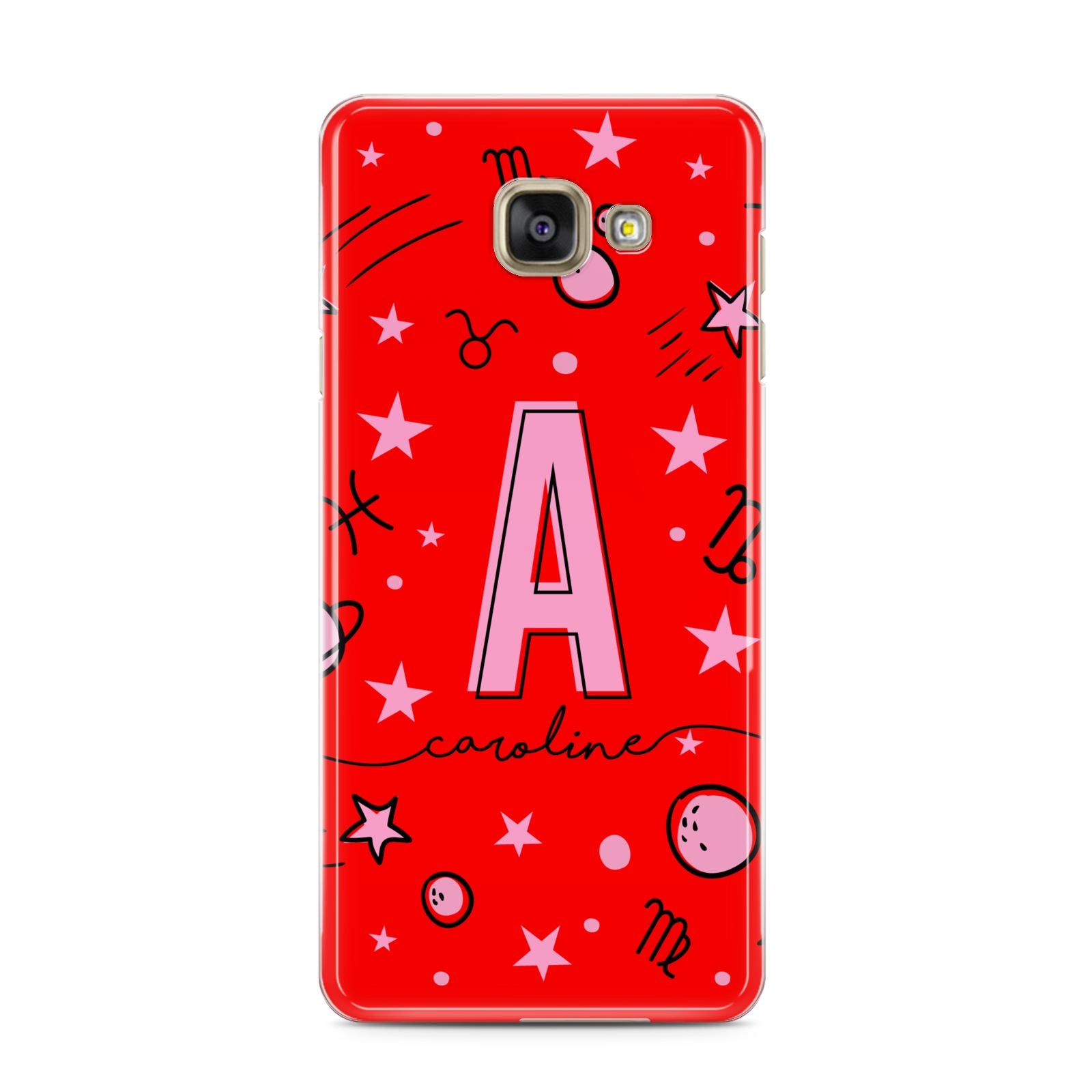 Personalised Space Initial Name Samsung Galaxy A3 2016 Case on gold phone