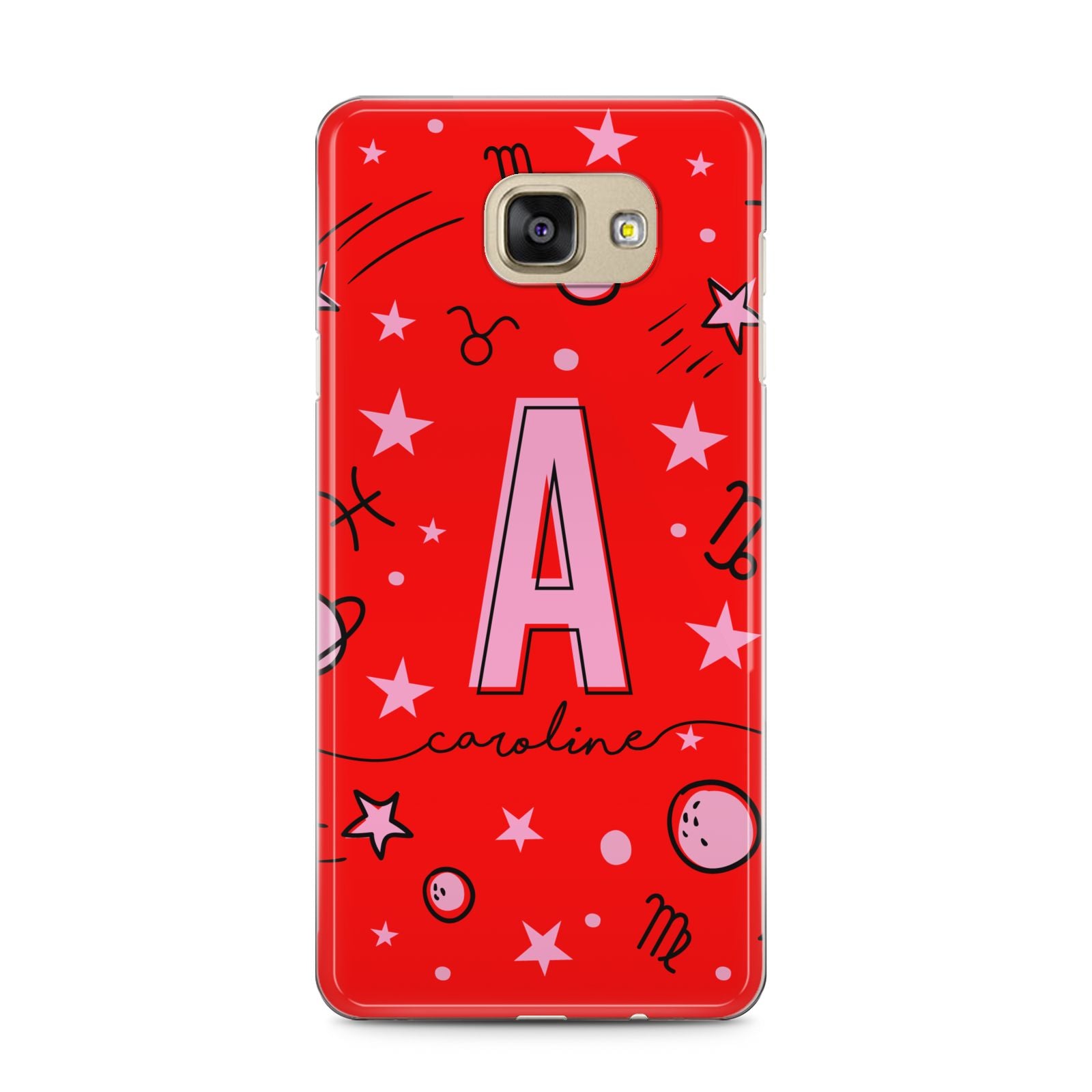 Personalised Space Initial Name Samsung Galaxy A5 2016 Case on gold phone