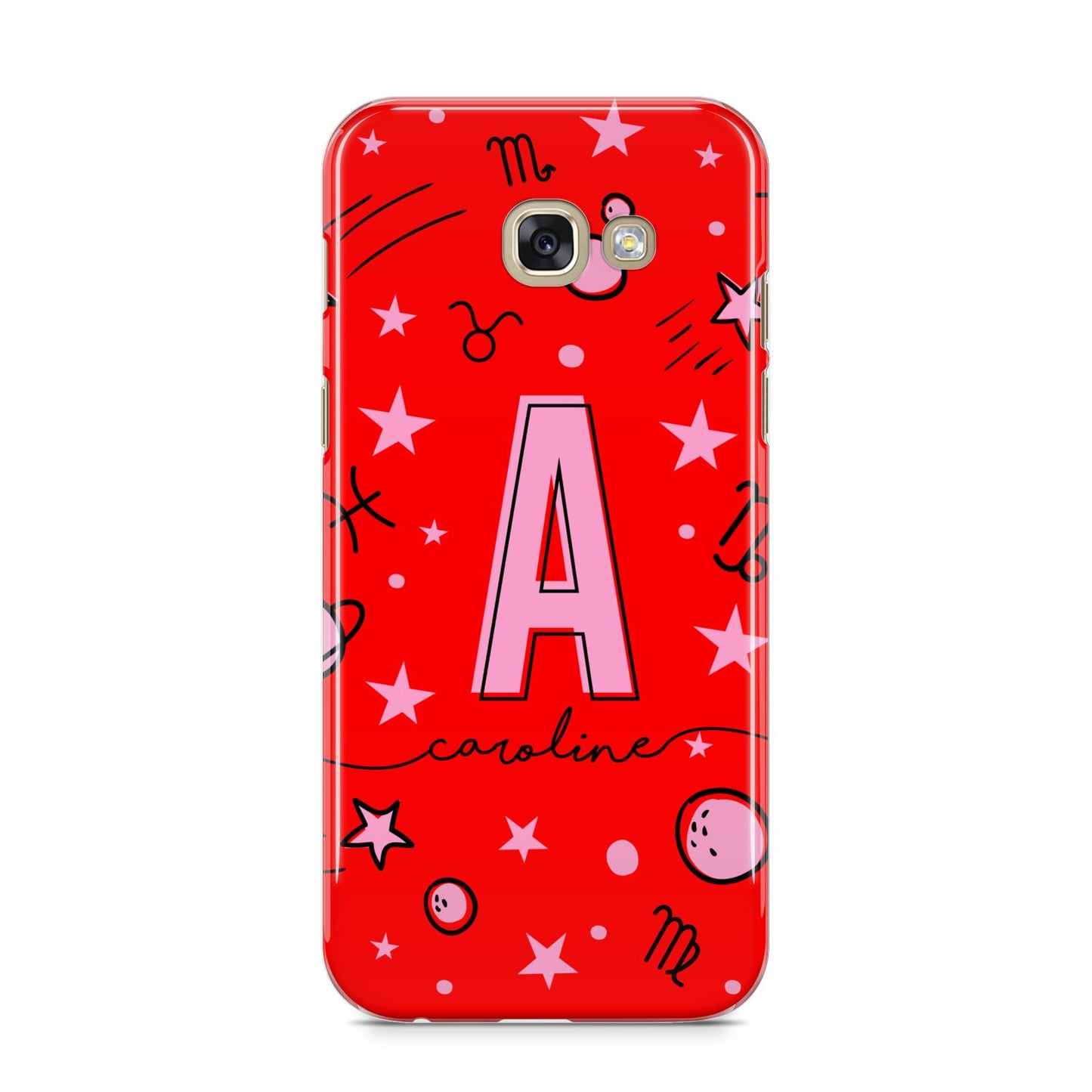 Personalised Space Initial Name Samsung Galaxy A5 2017 Case on gold phone