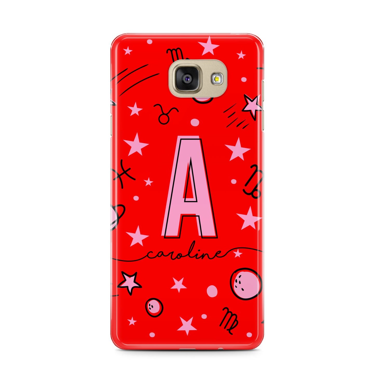 Personalised Space Initial Name Samsung Galaxy A7 2016 Case on gold phone