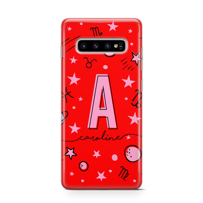 Personalised Space Initial Name Samsung Galaxy S10 Case