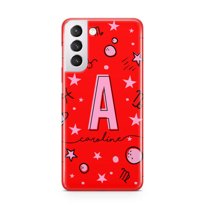 Personalised Space Initial Name Samsung S21 Case