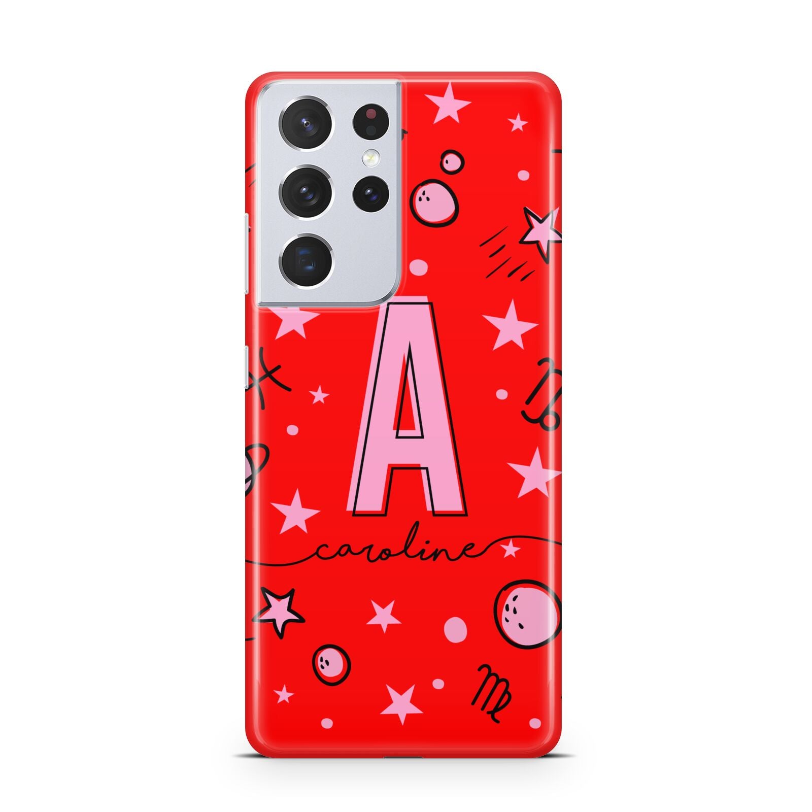 Personalised Space Initial Name Samsung S21 Ultra Case