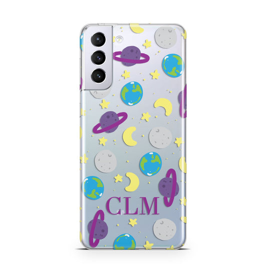 Personalised Space Initials Samsung S21 Plus Phone Case