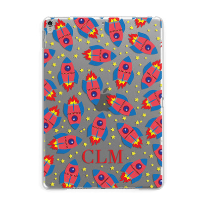 Personalised Space Rocket Initials Apple iPad Silver Case