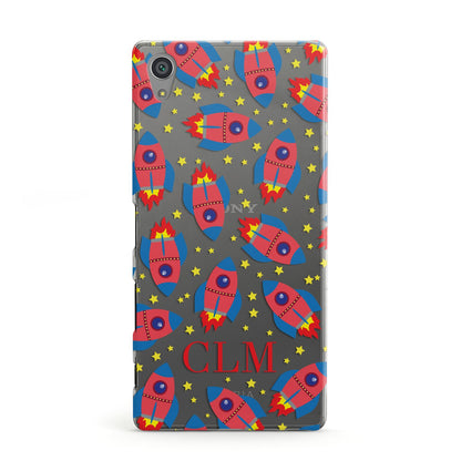 Personalised Space Rocket Initials Sony Xperia Case