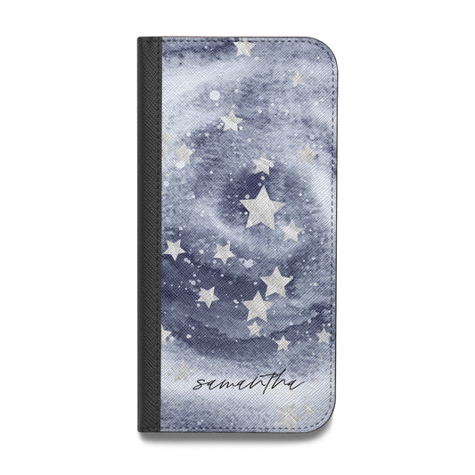 Personalised Space Vegan Leather Flip iPhone Case