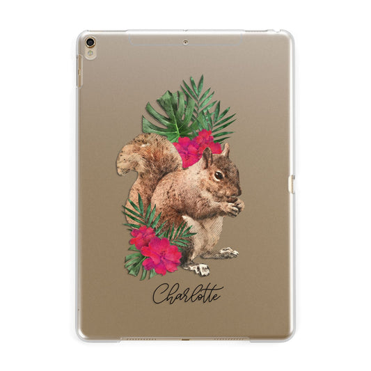 Personalised Squirrel Apple iPad Gold Case