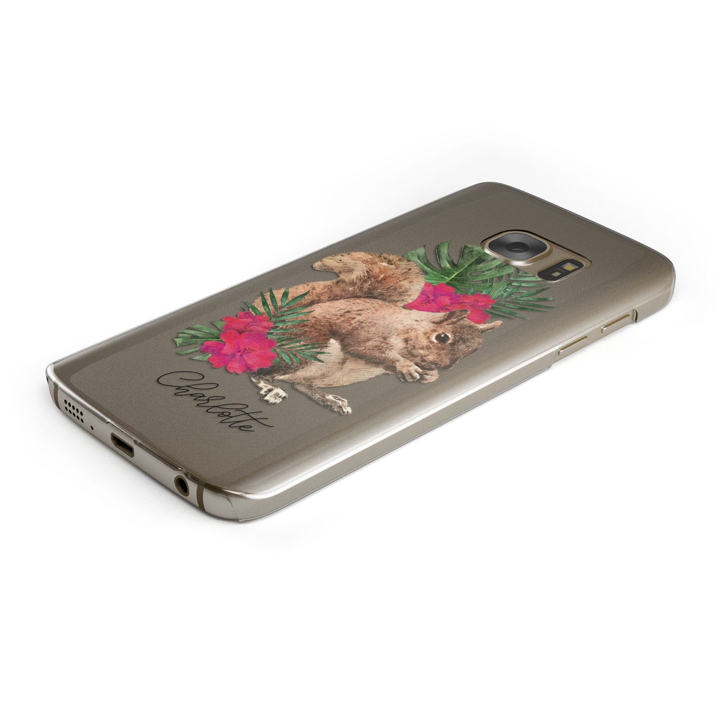 Personalised Squirrel Protective Samsung Galaxy Case Angled Image