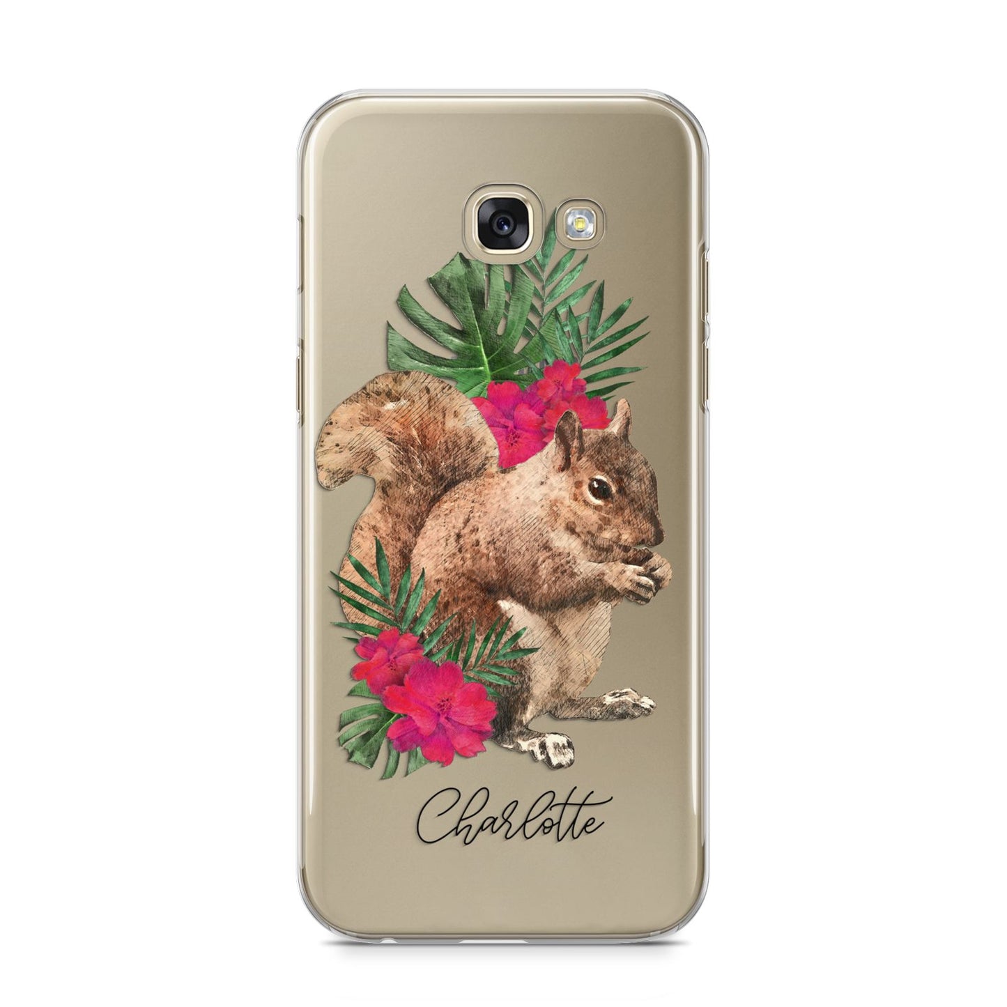 Personalised Squirrel Samsung Galaxy A5 2017 Case on gold phone