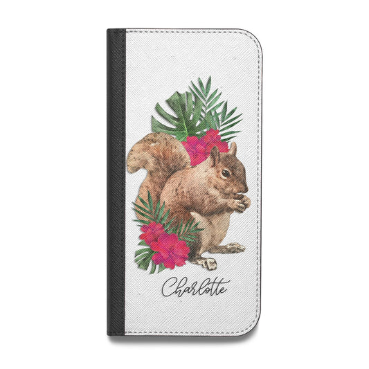 Personalised Squirrel Vegan Leather Flip iPhone Case