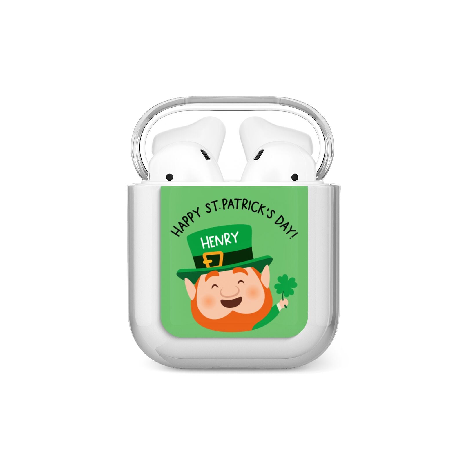 Personalised St Patricks Day Leprechaun AirPods Case