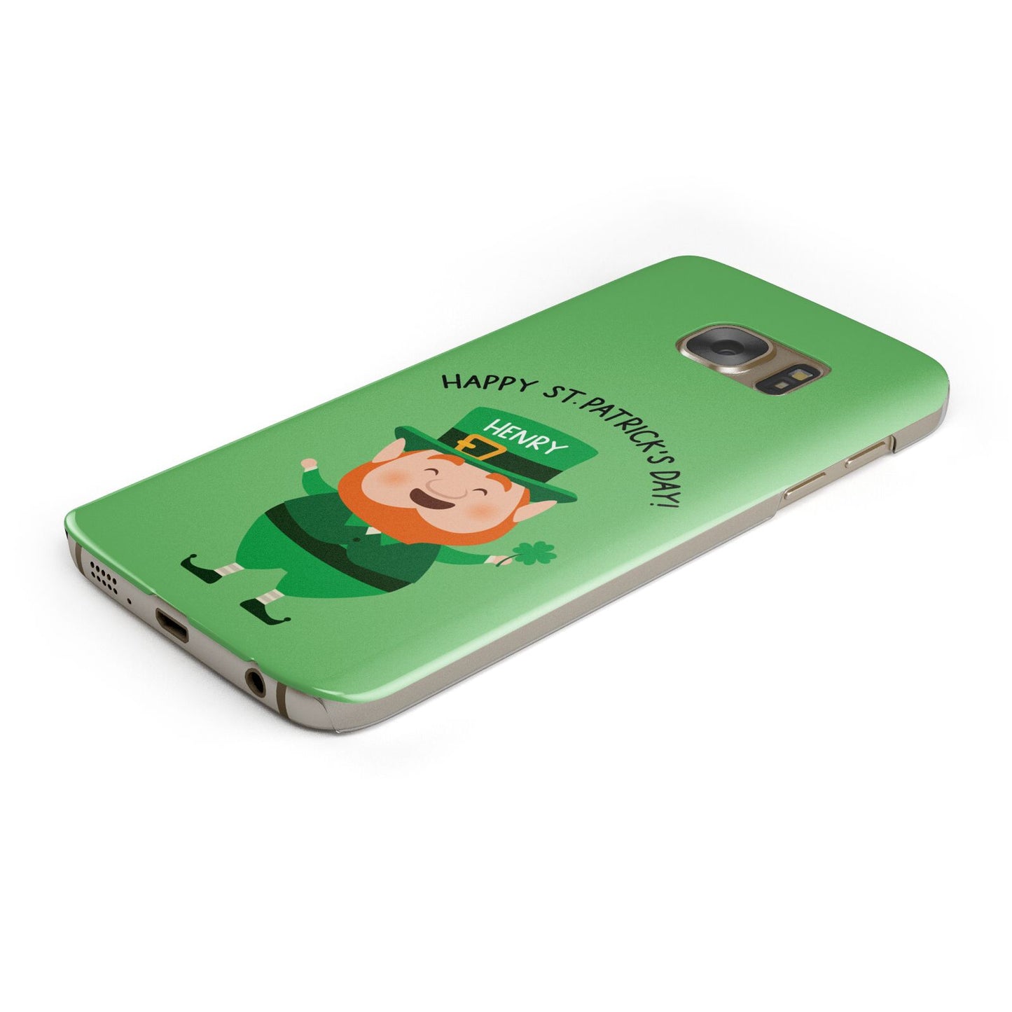 Personalised St Patricks Day Leprechaun Samsung Galaxy Case Bottom Cutout