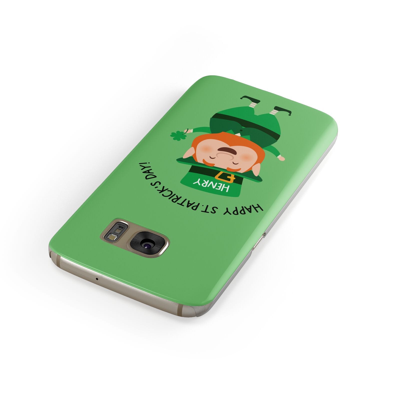 Personalised St Patricks Day Leprechaun Samsung Galaxy Case Front Close Up