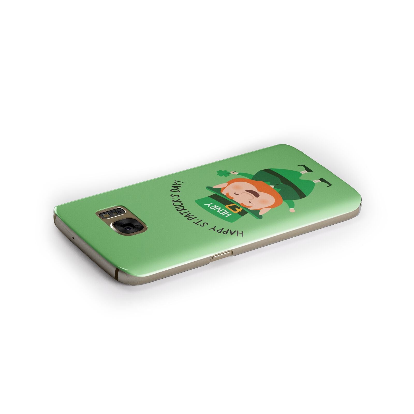 Personalised St Patricks Day Leprechaun Samsung Galaxy Case Side Close Up