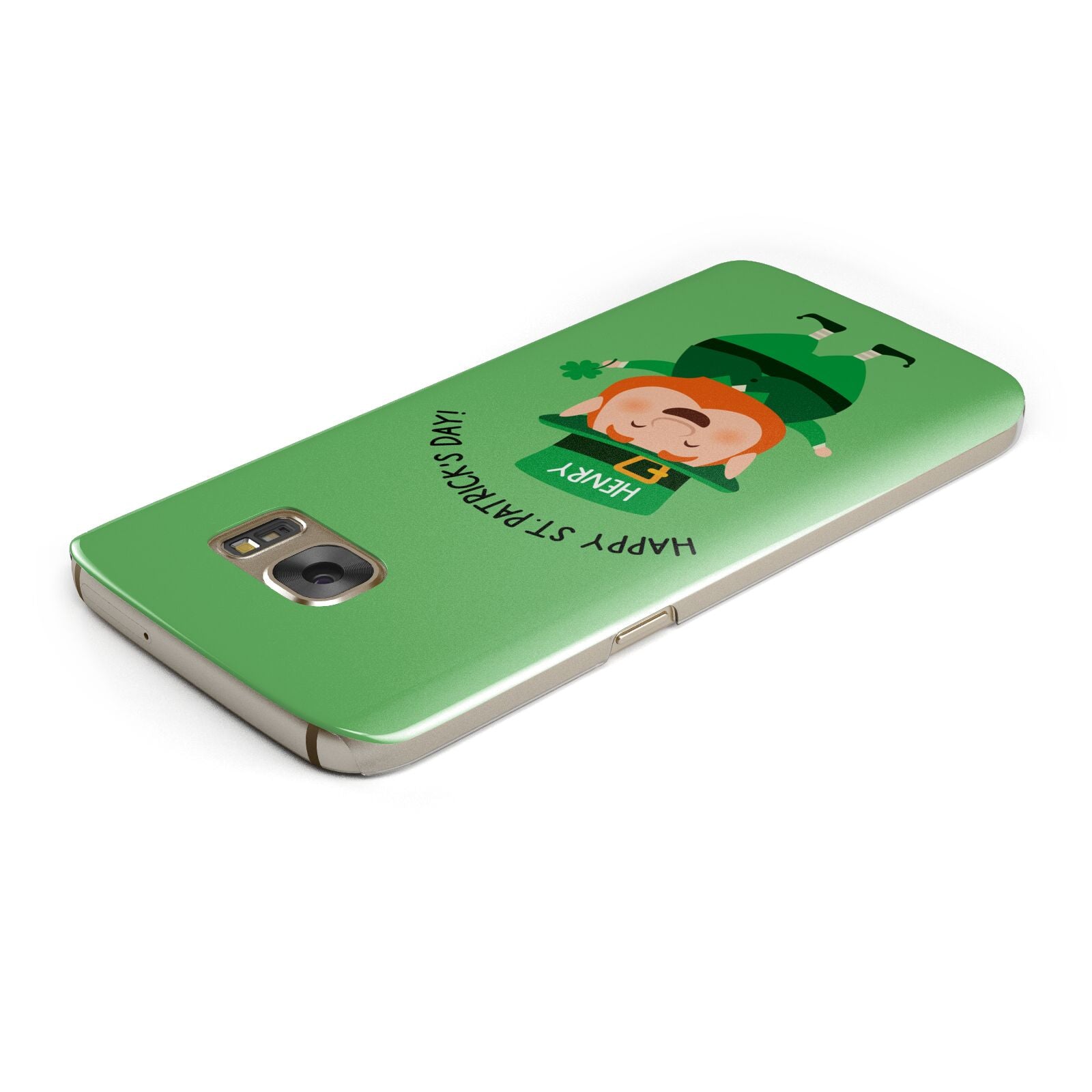 Personalised St Patricks Day Leprechaun Samsung Galaxy Case Top Cutout