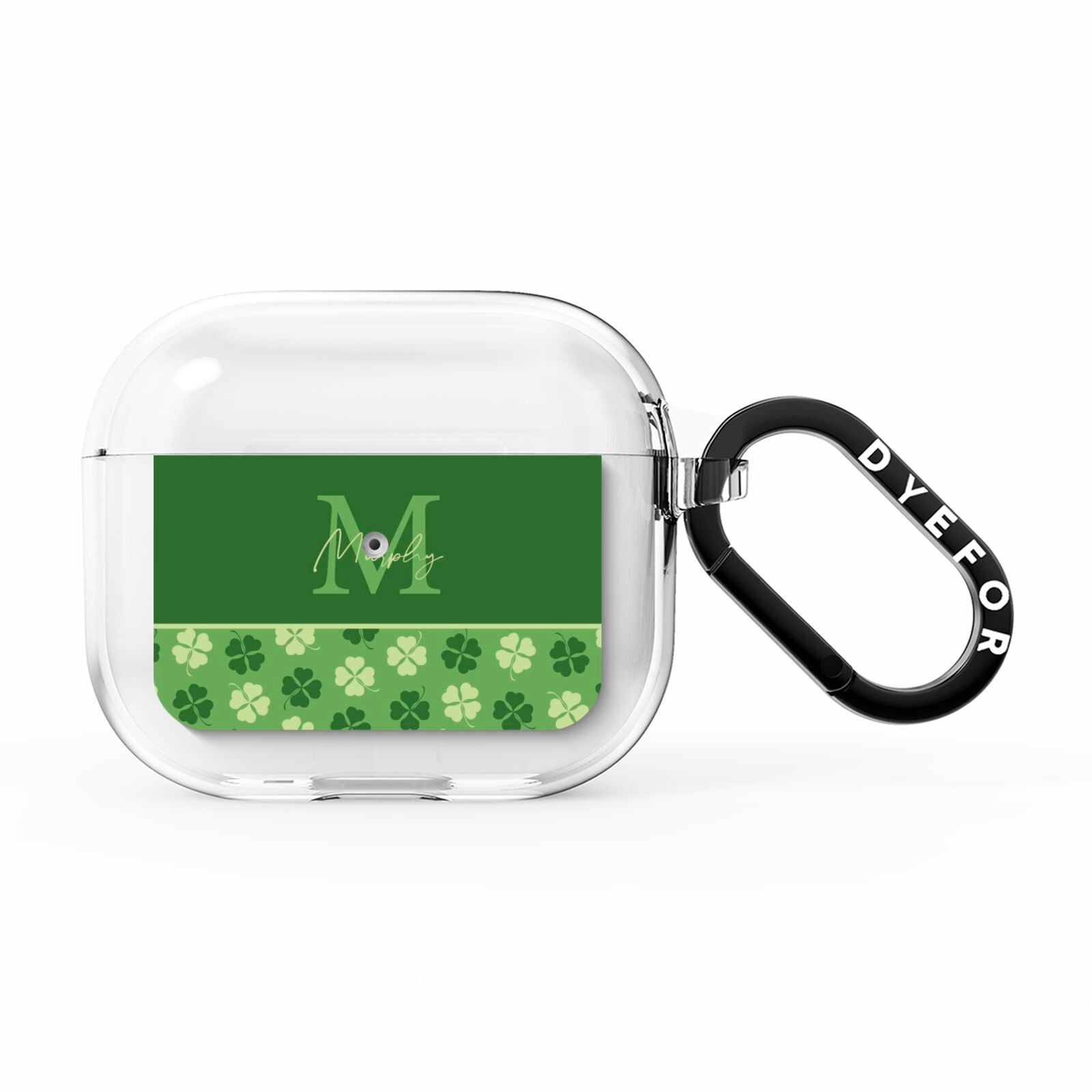 Personalised St Patricks Day Monogram AirPods Clear Case 3rd Gen