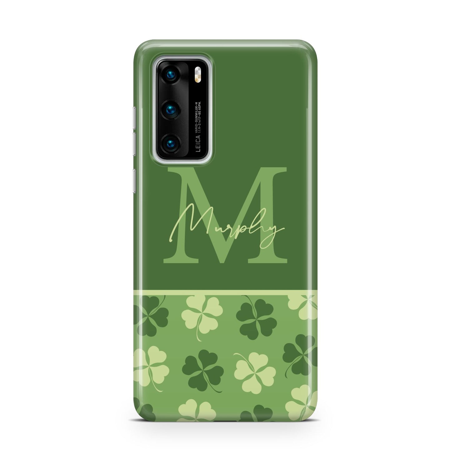 Personalised St Patricks Day Monogram Huawei P40 Phone Case