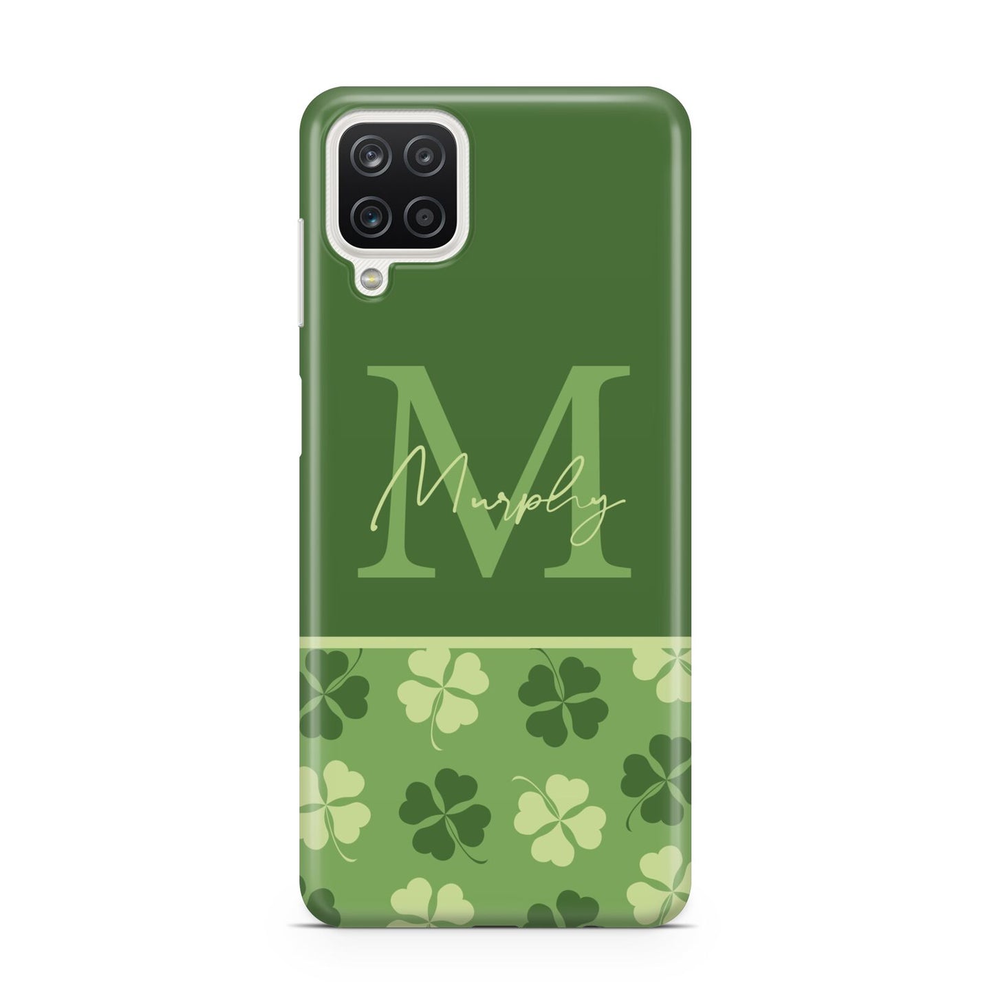 Personalised St Patricks Day Monogram Samsung A12 Case