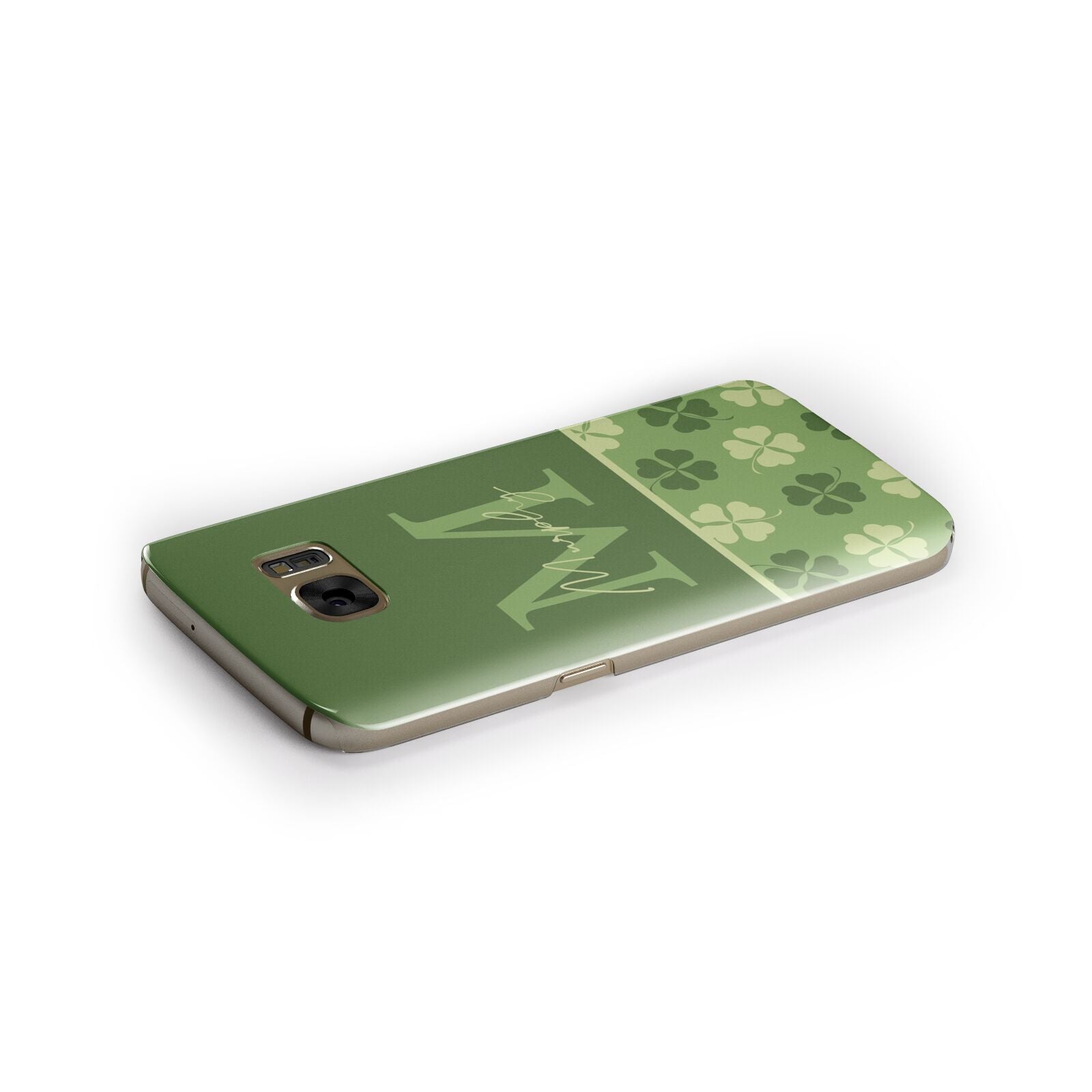 Personalised St Patricks Day Monogram Samsung Galaxy Case Side Close Up