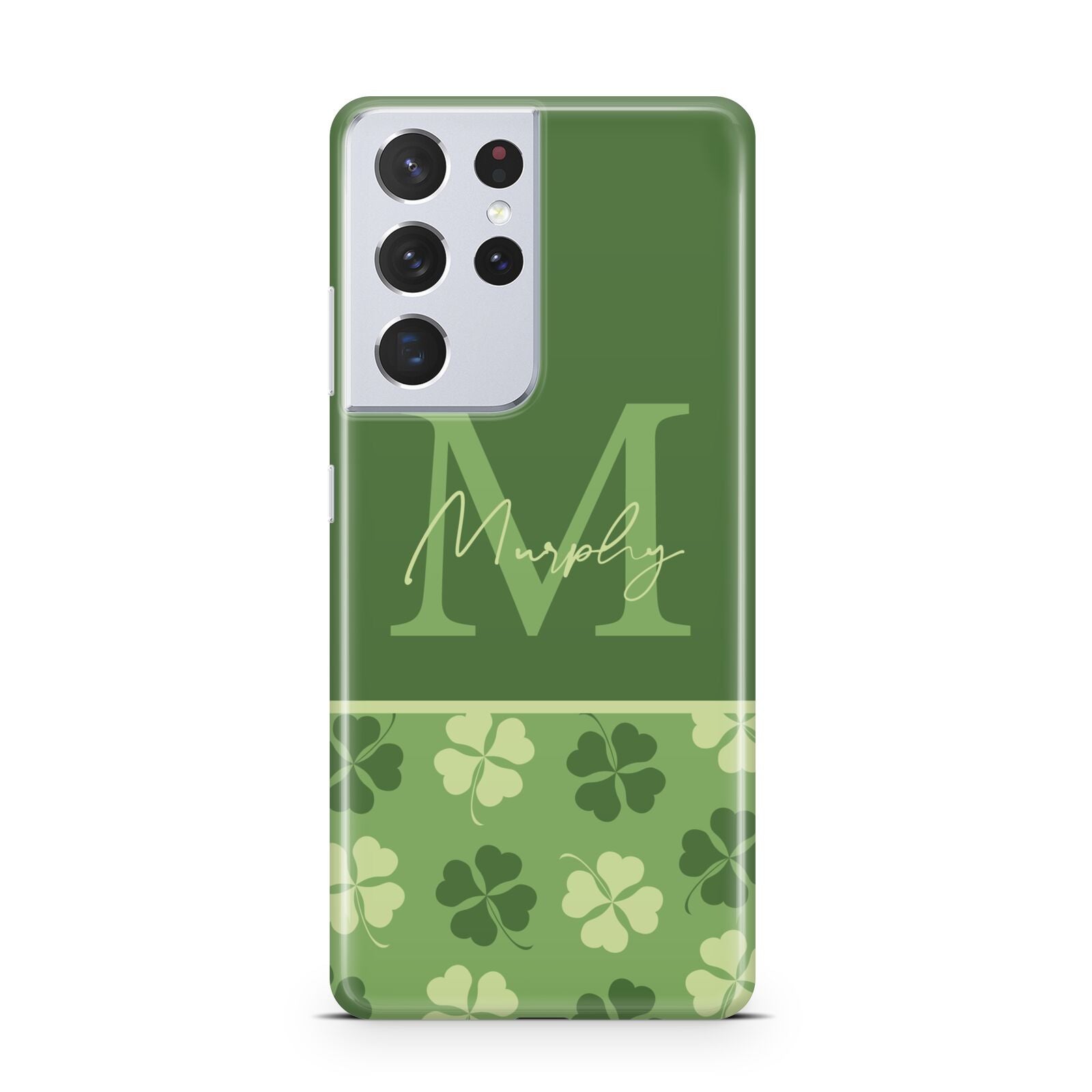 Personalised St Patricks Day Monogram Samsung S21 Ultra Case