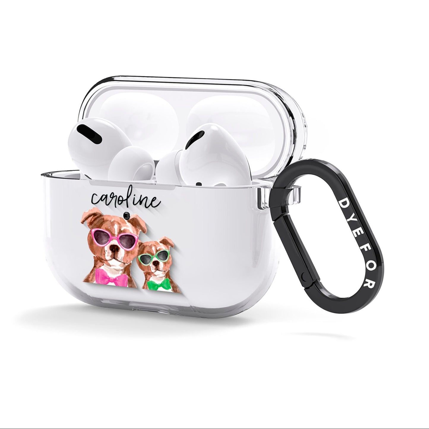 Personalised Staffordshire Bull Terrier AirPods Clear Case 3rd Gen Side Image