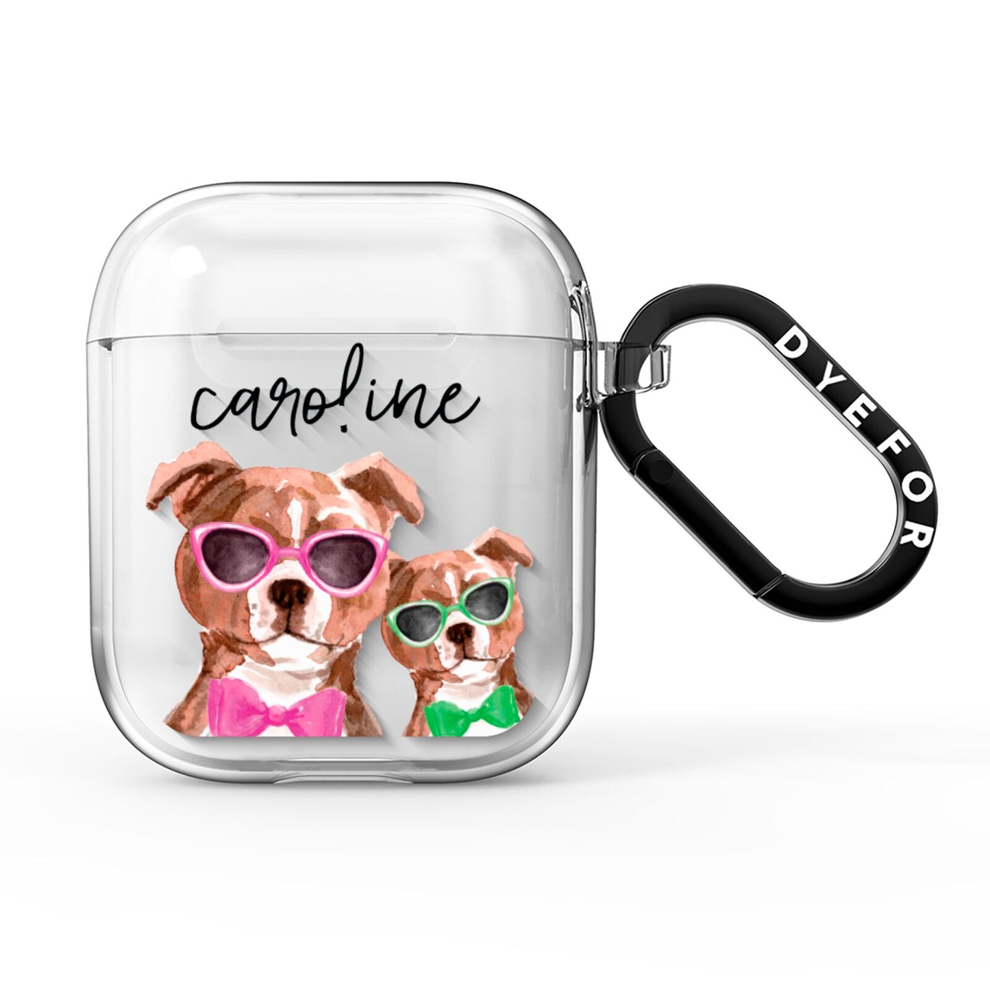 Personalised Staffordshire Bull Terrier AirPods Clear Case