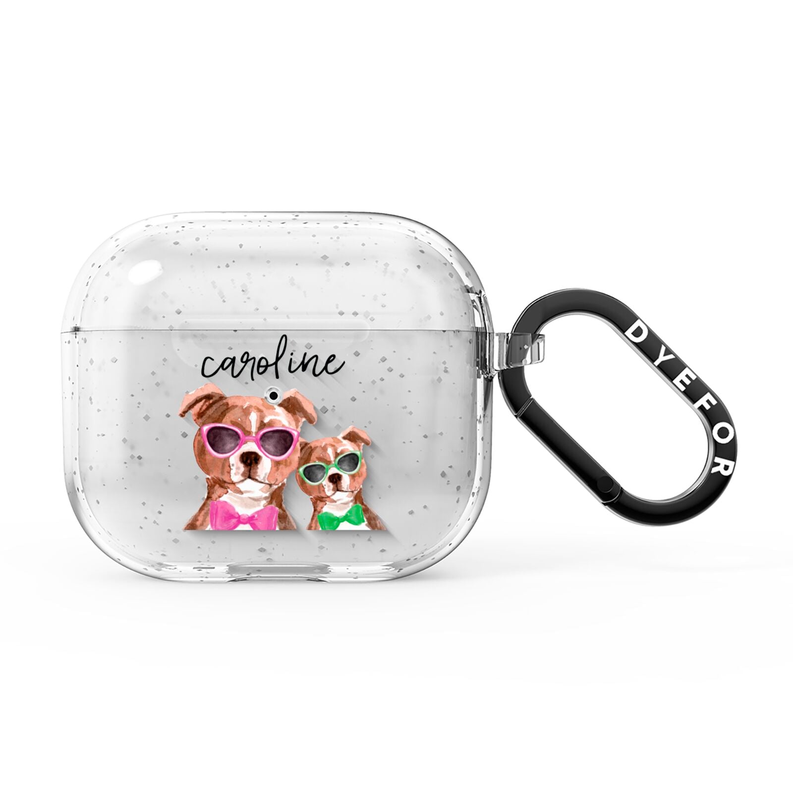 Personalised Staffordshire Bull Terrier AirPods Glitter Case 3rd Gen