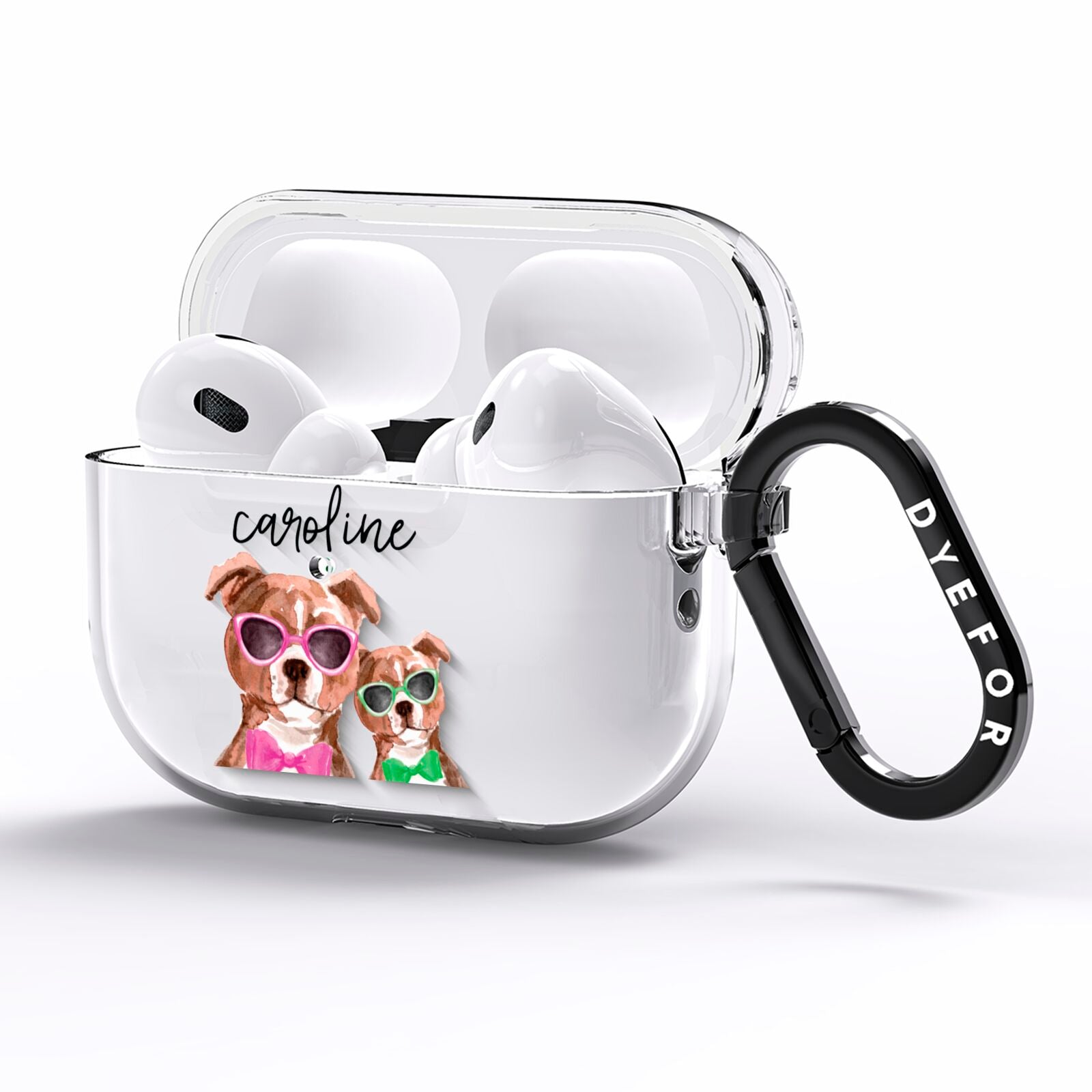 Personalised Staffordshire Bull Terrier AirPods Pro Clear Case Side Image