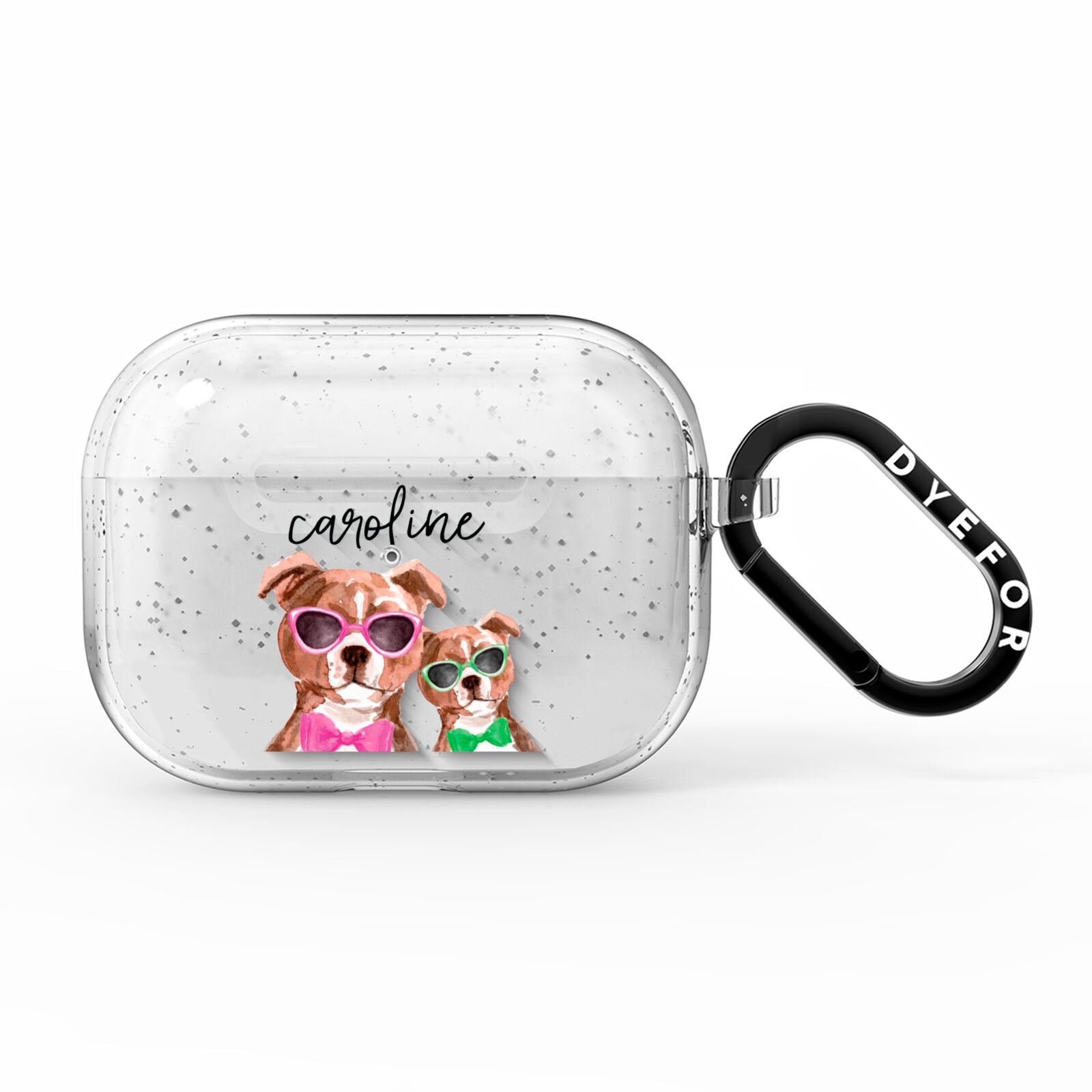 Personalised Staffordshire Bull Terrier AirPods Pro Glitter Case