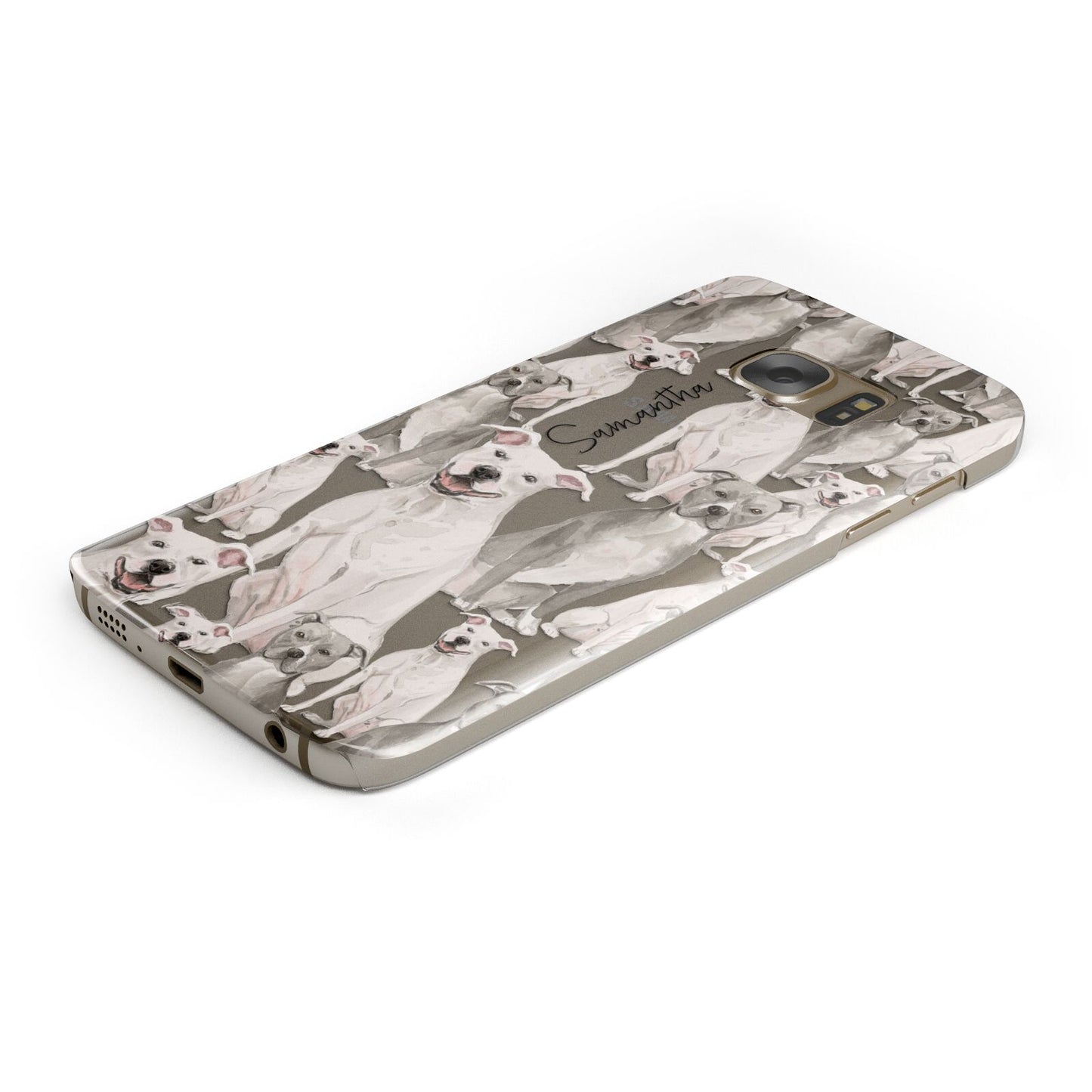 Personalised Staffordshire Dog Protective Samsung Galaxy Case Angled Image