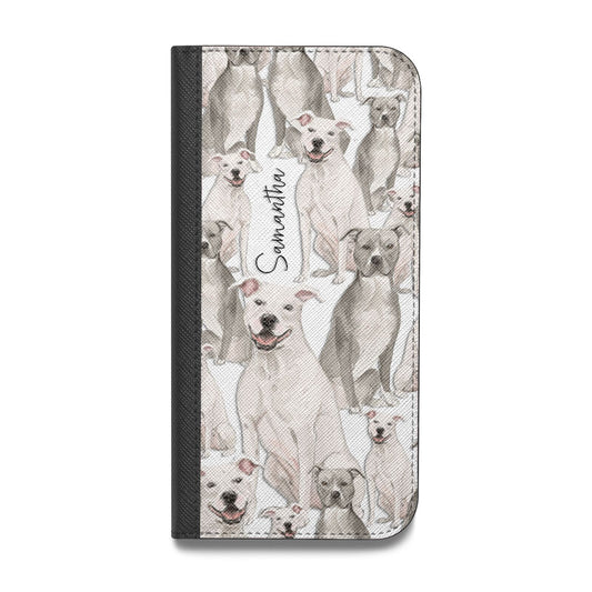 Personalised Staffordshire Dog Vegan Leather Flip Samsung Case